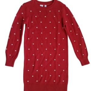 Gap Little Kids popcorn knit red sweater dress